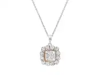 Bevilles Jewellery Square Look Miracle Necklace with 1/5ct of Diamonds in Sterling Silver & 9ct Rose Gold offer