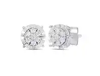 Bevilles Jewellery Tia Miracle Composite Earrings with 0.30ct of Diamonds in 9ct White Gold offer