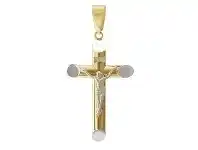 Bevilles Jewellery 9ct Two Tone Gold Crucifix Cross Pendant offer