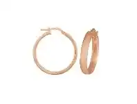 Bevilles Jewellery 9ct Rose Gold Silver Infused Half Round Hoop Earrings 20mm offer