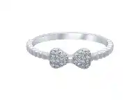 Bevilles Jewellery Sterling Silver Bow Pave Cubic Zirconia Ring - Q offer