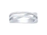 Bevilles Jewellery Plain Crossover Ring in Sterling Silver - M offer