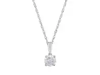 Bevilles Jewellery Brilliant 0.30ct Solitaire Diamond Necklace in 9ct White Gold offer