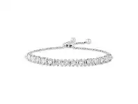 Composite Bolo Tennis Bracelet with 1/2ct of Diamonds in 10ct White Gold