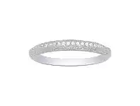 Bevilles Jewellery Sterling Silver Cubic Zirconia Pave Ring - Q offer