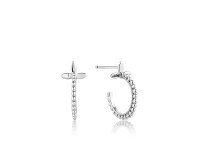 Bevilles Jewellery Ania Haie Modern Beaded Hoop Earrings - Silver offer