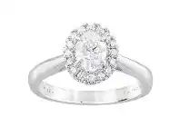 Bevilles Jewellery Meera Halo Ring with 0.90ct of Laboratory Grown Diamonds in 18ct White Gold - M offer