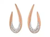 Bevilles Jewellery Crystal Swirl Stud Earrings in Rose Stainless Steel offer