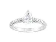 Bevilles Jewellery Meera Pear Ring with 0.90ct of Laboratory Grown Diamonds in 18ct White Gold - M offer