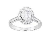 Bevilles Jewellery Meera Halo Ring with 1.20ct of Laboratory Grown Diamonds in 18ct White Gold - M offer