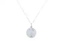 Bevilles Jewellery Sterling Silver Disc and Cross Necklace 45cm offer