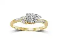 Bevilles Jewellery Martina Brilliant Illusion Ring with 1/5ct of Diamonds in 9ct Yellow Gold - Q offer