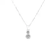 Bevilles Jewellery Sterling Silver Bezel Set Necklace with Cubic Zirconia offer