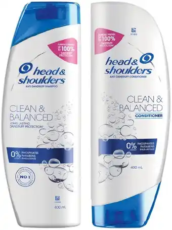 IGA Head & shoulders anti dandruff shampoo or conditioner 400ml selected varieties offer