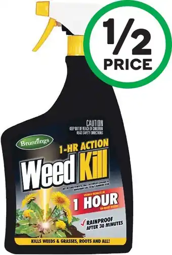 Woolworths Brunnings Fast Action Path Weeder or Fast Action 1hr Weed Kill RTU 1 Litre offer