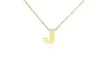 Bevilles Jewellery 9ct Yellow Gold Silver Infused Initial Pendant Necklace - J offer