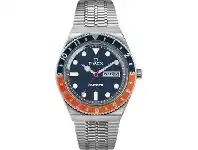 Bevilles Jewellery Timex Q Timex 38mm Blue And Orange Dial Silver Bracelet offer