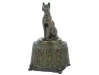 LivingStyles Veronese Cold Cast Bronze Coated Bastet Figurine Music Box offer