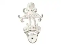 Cast Iron Octopus Bottle Opener, Antique White