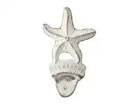 LivingStyles Cast Iron Starfish Bottle Opener, Antique White offer