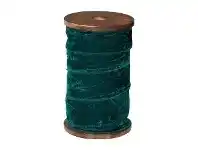 LivingStyles Fray Velvet Ribbon Roll, 10 Meter, Forest Green offer