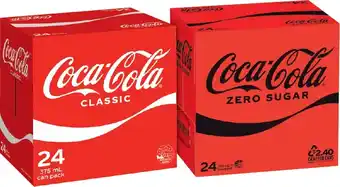 IGA Coca-cola 24x375ml selected varieties offer