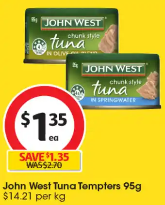 Coles John West Tuna Tempters 95g offer