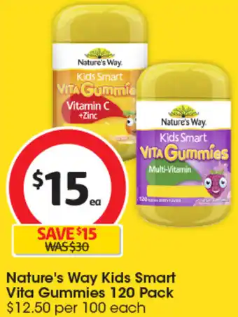 Coles Nature's Way Kids Smart Vita Gummies 120 Pack offer
