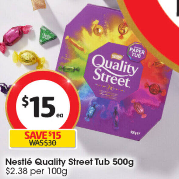Nestlé Quality Street Tub 500g offer at Coles