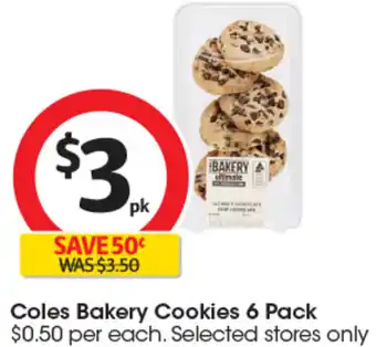Coles Coles Bakery Cookies 6 Pack offer