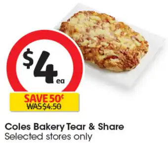 Coles Coles Bakery Tear & Share offer
