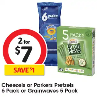 Coles Cheezels or Parkers Pretzels 6 Pack or Grainwaves 5 Pack offer