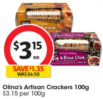 Coles Olina's Artisan Crackers 100g offer
