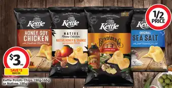 Coles Kettle Potato Chips 150g-165g or Natives 150g offer