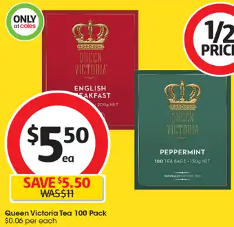 Coles Queen Victoria Tea 100 Pack offer