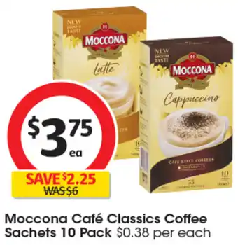 Coles Moccona Café Classics Coffee Sachets 10 Pack offer