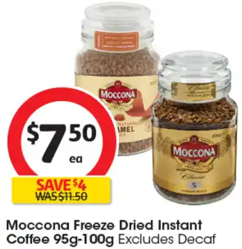 Coles Moccona Freeze Dried Instant Coffee 95g-100g offer