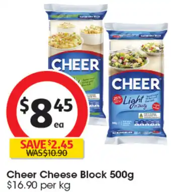 Coles Cheer Cheese Block 500g offer