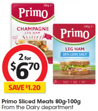 Coles Primo Sliced Meats 80g-100g offer