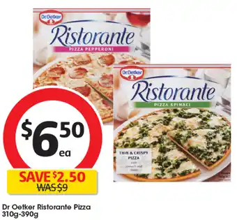 Coles Dr Oetker Ristorante Pizza 310g-390g offer