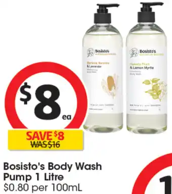 Coles Bosisto's Body Wash Pump 1 Litre offer