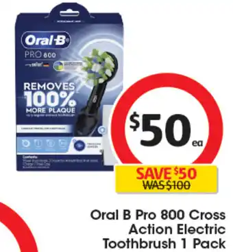 Coles Oral B Pro 800 Cross Action Electric Toothbrush 1 Pack offer