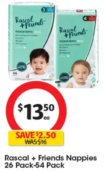 Coles Rascal + Friends Nappies 26 Pack-54 Pack offer