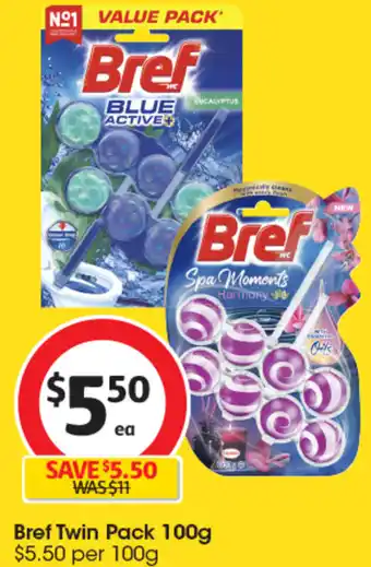Coles Bref Twin Pack 100g offer