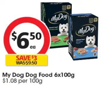 Coles My Dog Dog Food 6x100g offer