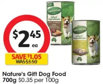 Coles Nature's Gift Dog Food 700g offer