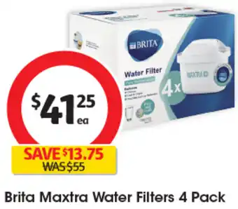 Coles Brita Maxtra Water Filters 4 Pack offer