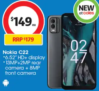 Coles Nokia C22 offer