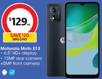 Coles Motorola Moto E13 offer
