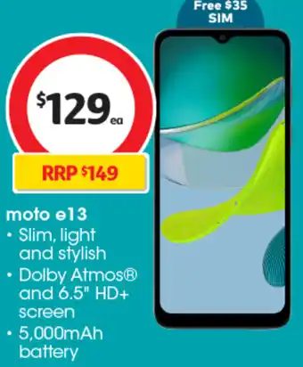 Coles moto e13 offer